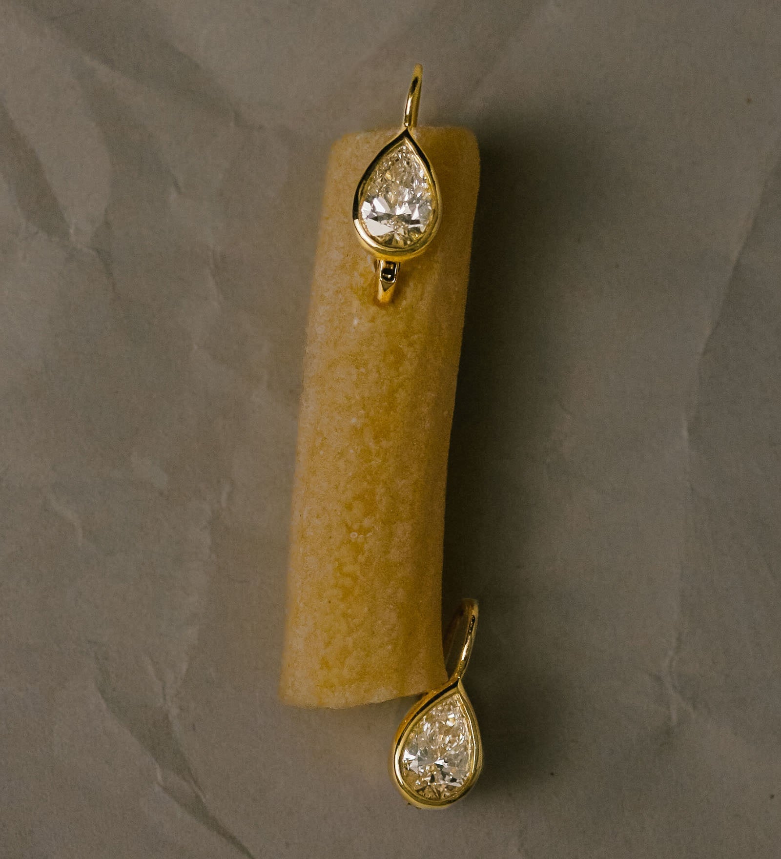 Kinn - Harper 2ctw Pear Drop Earrings Yellow Gold