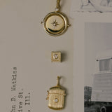 Kinn - Relic Ribbed Locket Necklace Ruby