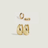 Kinn - Teardrop Hoop & Classic Huggie Earring Stack
