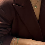 Kinn - Serena Baguette Tennis Link Bracelet Emerald