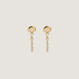 Kinn - Three Stone Chain Earrings Diamond