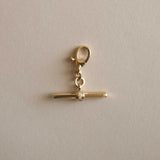 Kinn - Vintage 14k Gold Faux Toggle Diamond Lariat Charm