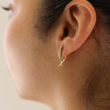Kinn - Vintage 14k Gold Cross X Diamond Earrings