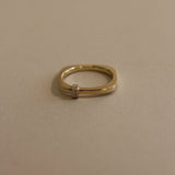 Kinn - Vintage 14k Pavé Diamond Square Stacker Ring