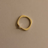 Kinn - Vintage 14k Pavé Diamond Square Stacker Ring