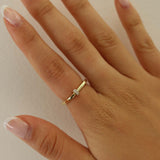 Kinn - Vintage 14k Pavé Diamond Square Stacker Ring