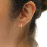 Kinn - Vintage 14k Small Pavé Diamond Hoop Earrings