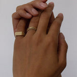 Kinn - Vivian Ribbed Signet Ring