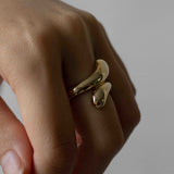 Kinn - Bold Willow Wrap Around Ring Gold