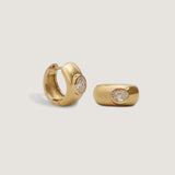 Kinn - Ynez Dome Huggie Earrings Diamond