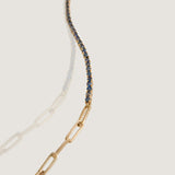 Kinn - Coco Round Tennis Link Bracelet Blue Sapphire