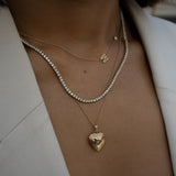 Kinn - Ribbed Maison Heart Locket Diamond