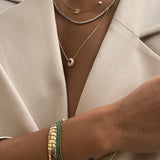 Kinn - Asymmetrical Single Initial Necklace Diamond