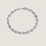 Kinn - Men's Petite Puffed Mariner Chain Bracelet Silver