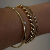 Kinn - Vintage 14k Gold Bangle with Marquise Diamond