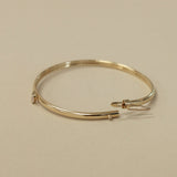 Kinn - Vintage 14k Gold Bangle with Marquise Diamond