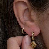 Kinn - Vintage 14k Gold Kite Diamond Dangle Earrings