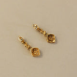 Kinn - Vintage 14k Gold Kite Diamond Dangle Earrings