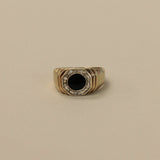 Kinn - Vintage 14k Gold Octagon Ribbed Onyx Ring