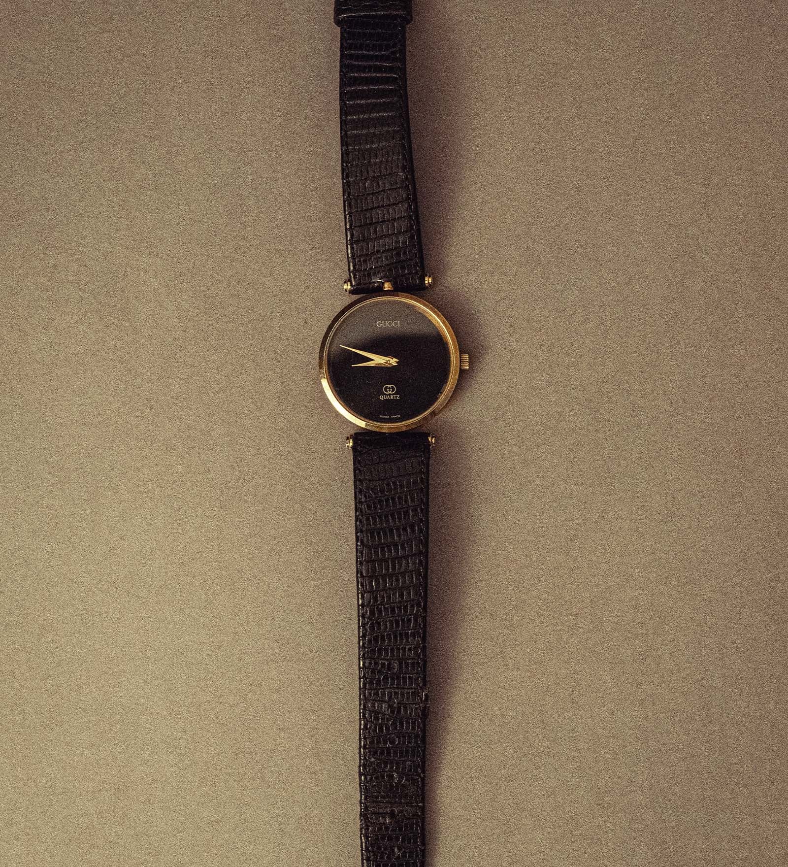 Kinn - Vintage Gucci Leather Watch Black