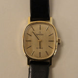Kinn - Vintage Omega Leather Strap Watch Black Gold