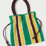 Loeffler Randall - Kylie Green/Yellow Raffia Drawstring Pouch