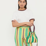 Loeffler Randall - Kylie Green/Yellow Raffia Drawstring Pouch