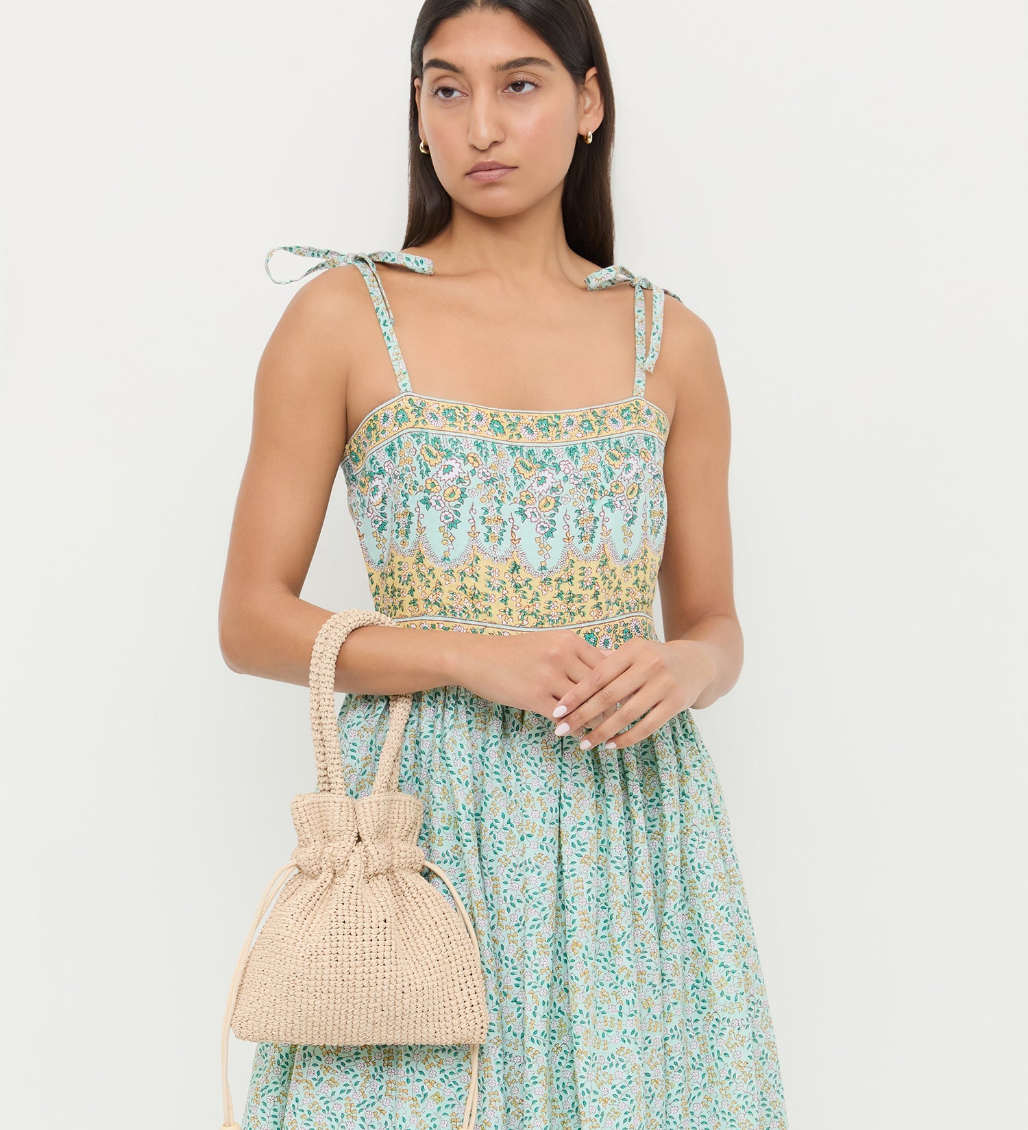 Loeffler Randall - Kylie Natural Raffia Drawstring Pouch