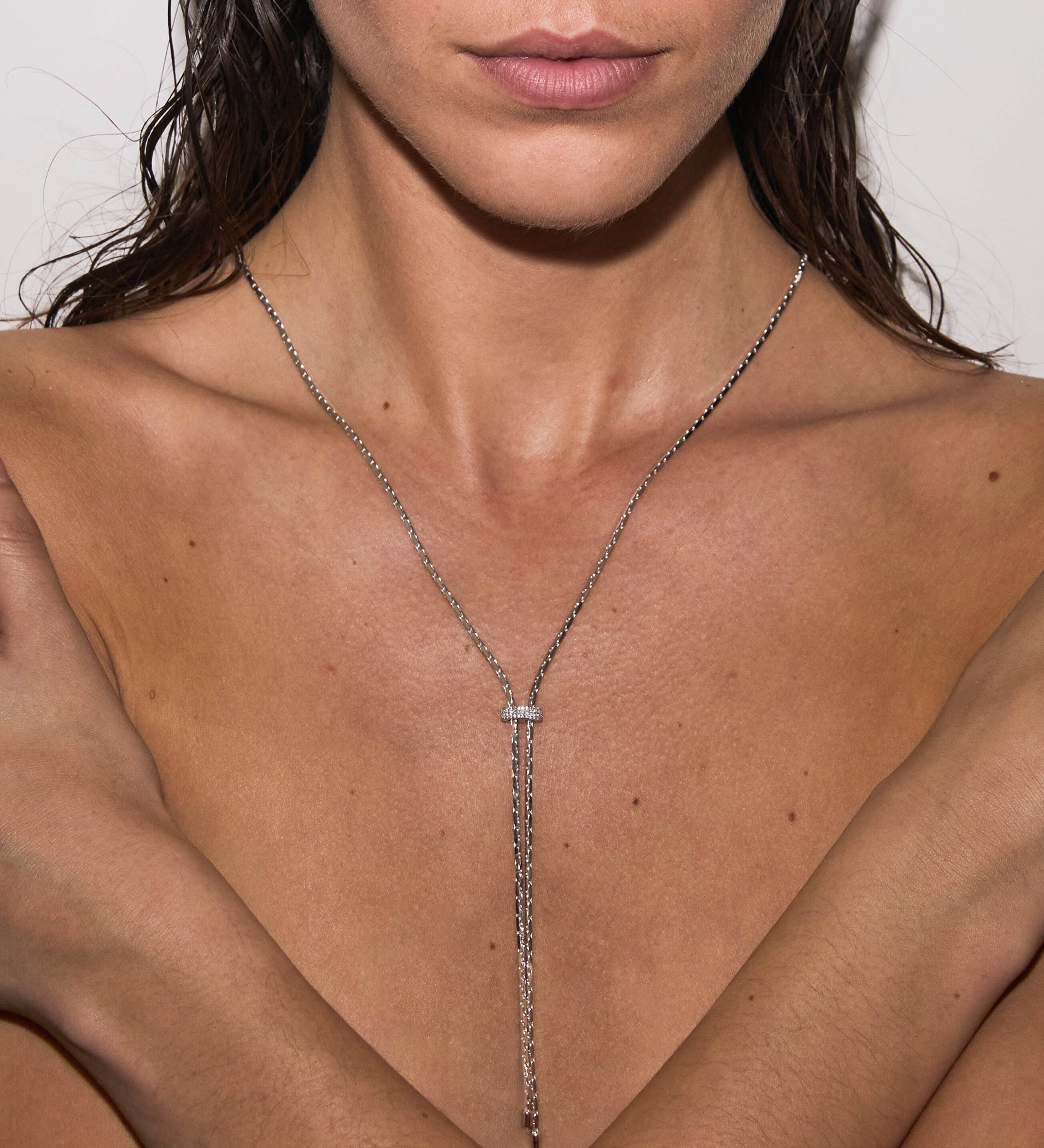 Dorsey - LINNEA LARIAT NECKLACE IN MOISSANITE