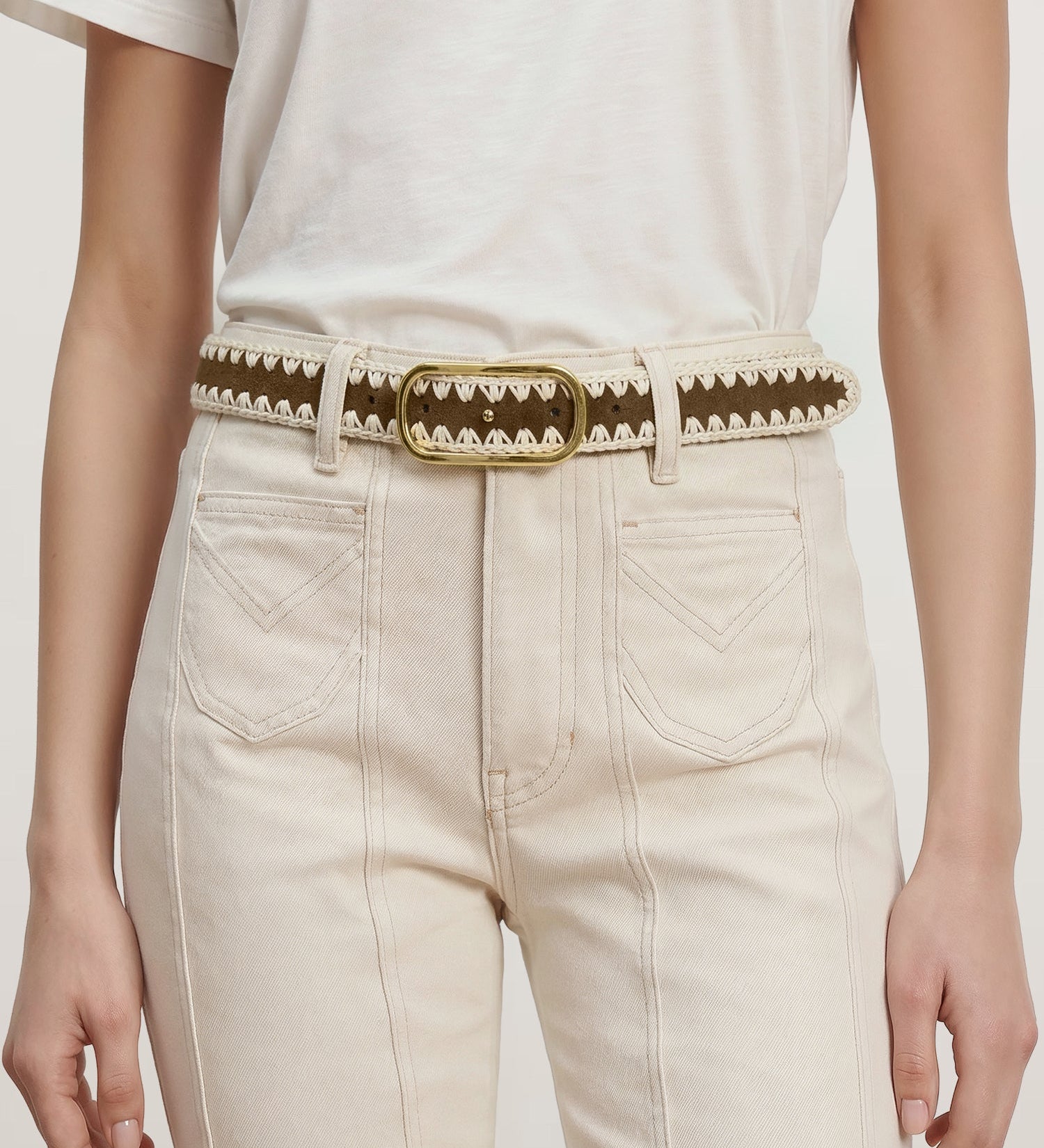 Veronica Beard - Loop Suede Whipstitch Belt