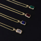 Kinn - Lyra Emerald Cut Pendant Blue Sapphire