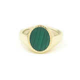 Bondeye Jewelry - Malachite Textured Signet Ring