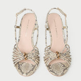 Loeffler Randall - Mareka Snake Leather Heeled Sandal