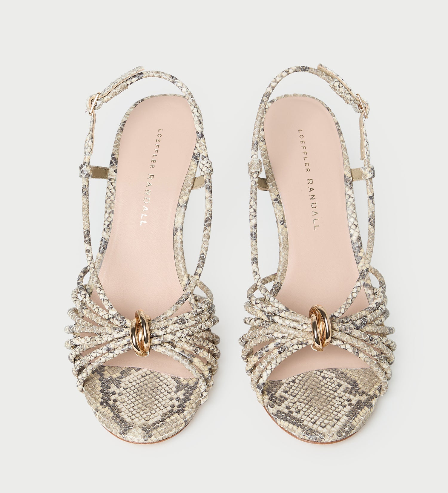 Loeffler Randall - Mareka Snake Leather Heeled Sandal