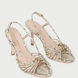 Loeffler Randall - Mareka Snake Leather Heeled Sandal