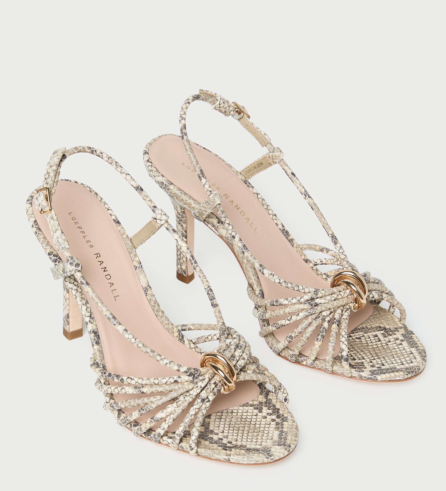 Loeffler Randall - Mareka Snake Leather Heeled Sandal