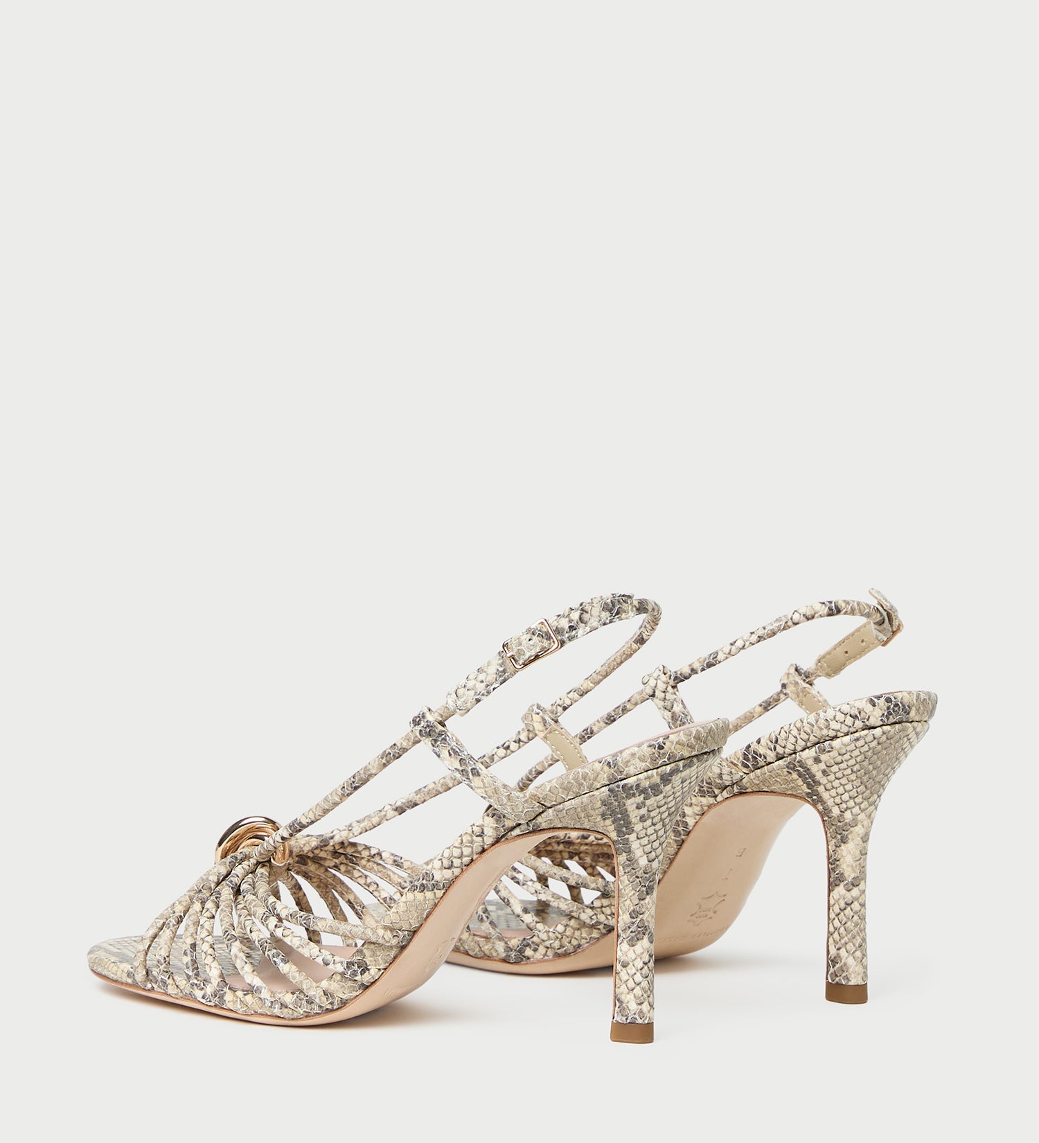 Loeffler Randall - Mareka Snake Leather Heeled Sandal