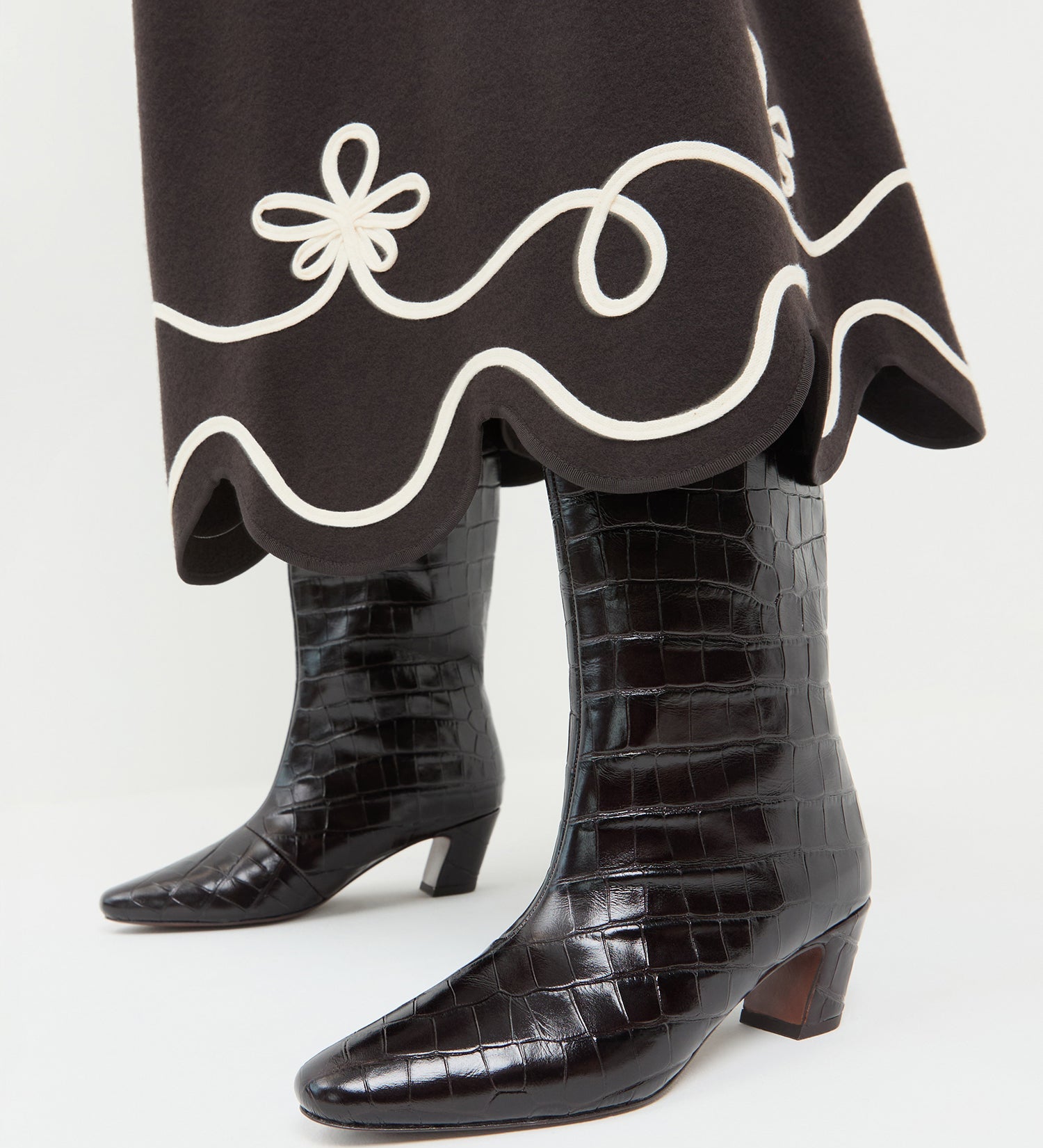 Loeffler Randall - Marley Crocodile Leather Tall Boot