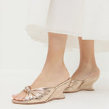 Loeffler Randall - Marsy Champagne Leather Knot Wedge