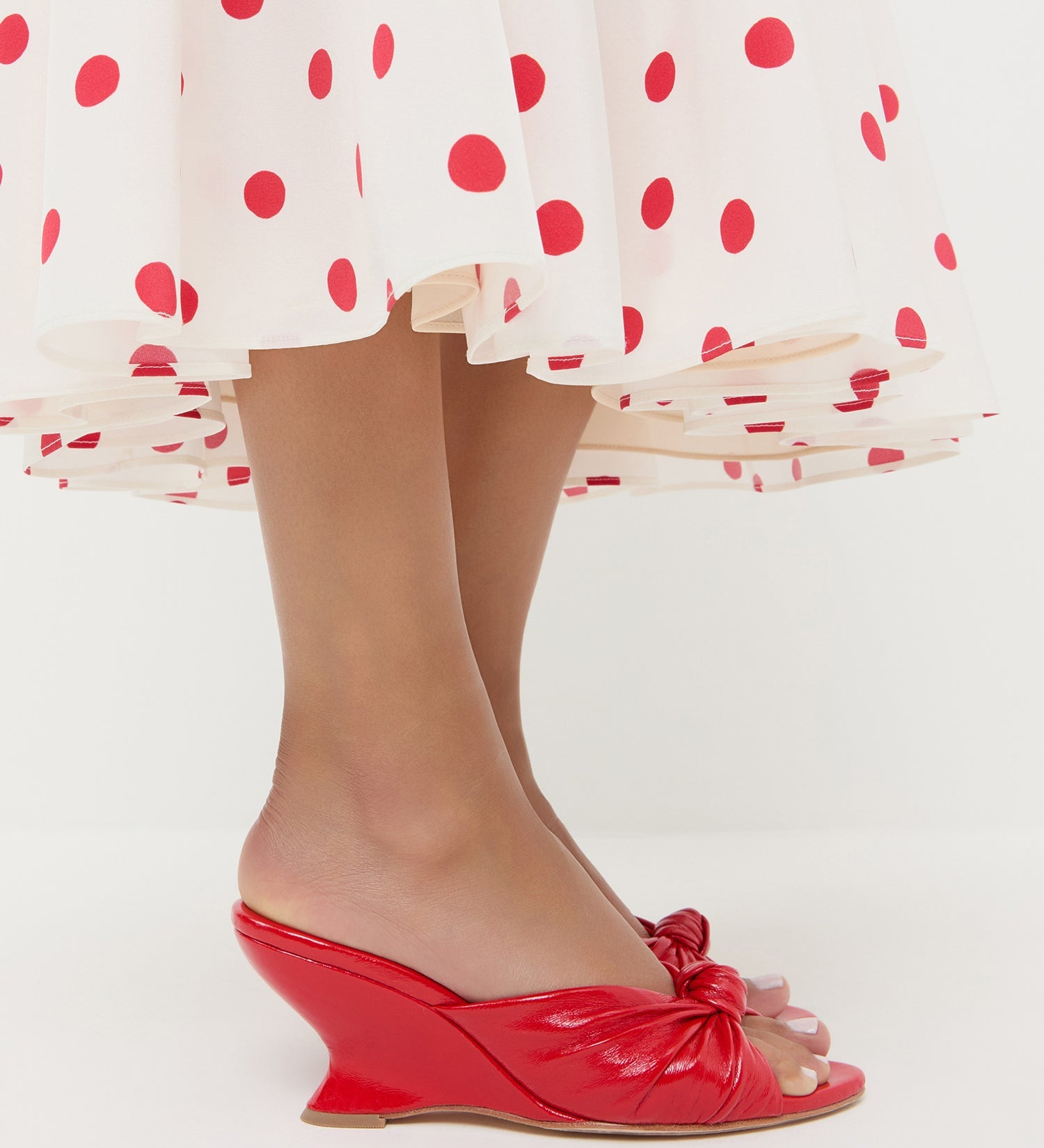 Loeffler Randall - Marsy Red Leather Knot Wedge