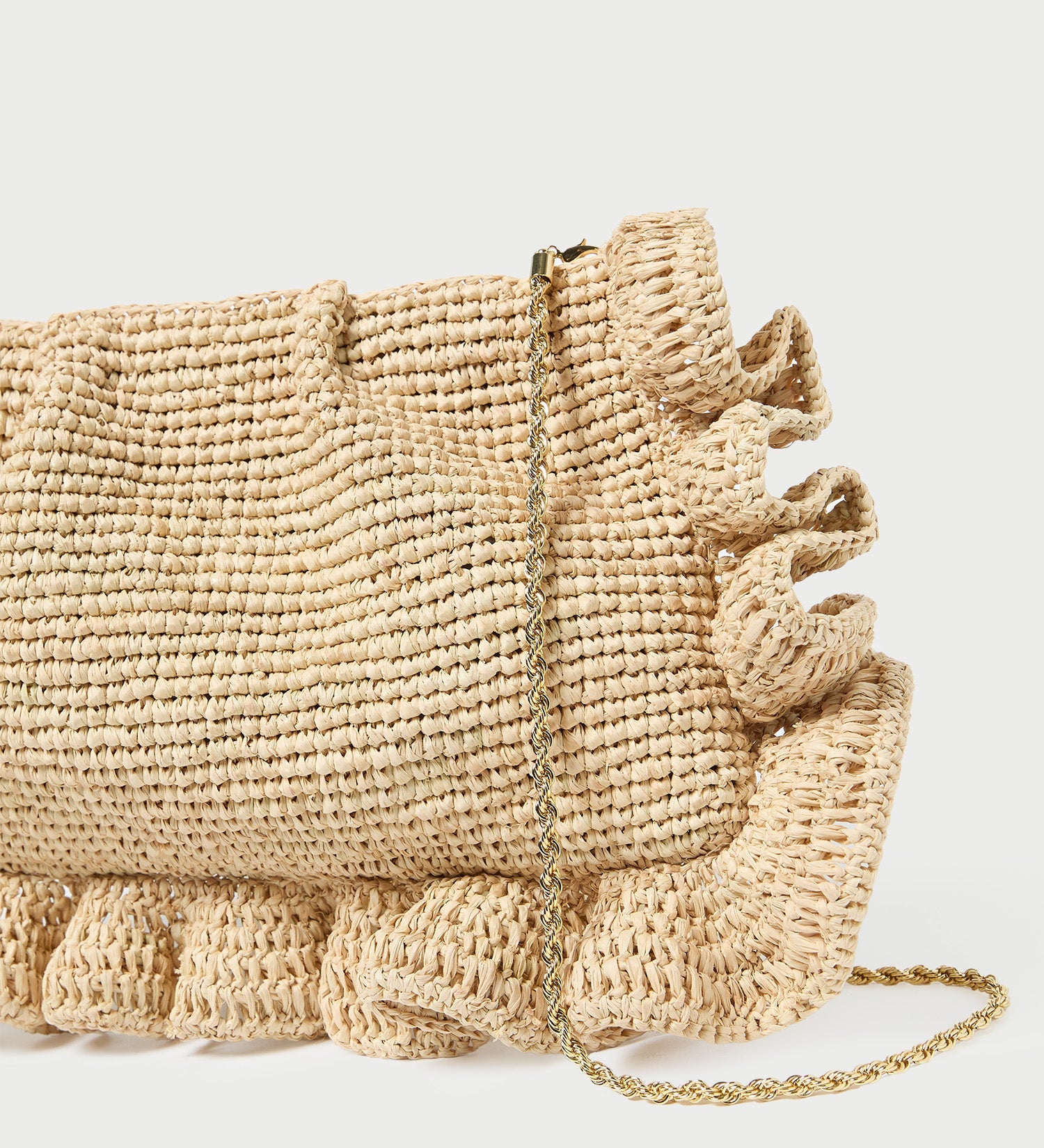 Loeffler Randall - Mavis Natural Raffia Ruffle Clutch