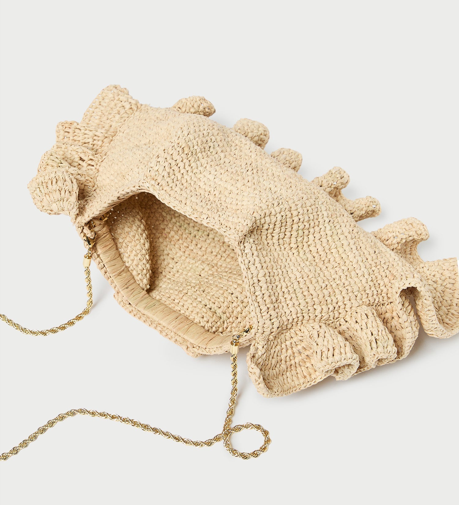 Loeffler Randall - Mavis Natural Raffia Ruffle Clutch