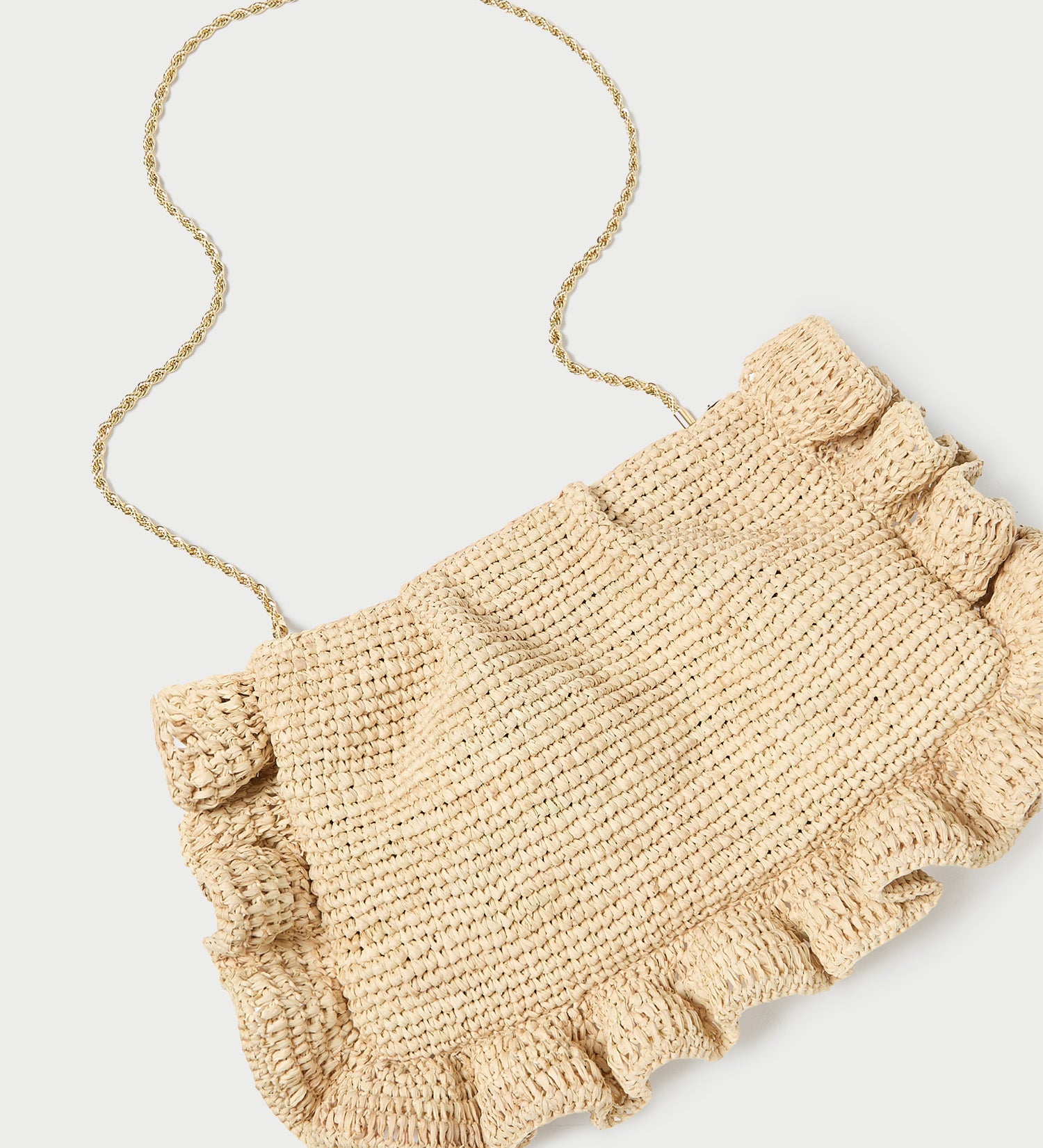 Loeffler Randall - Mavis Natural Raffia Ruffle Clutch