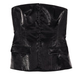 Ciao Lucia - Melodie Black Taffeta Strapless Top