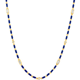 Dorsey - ENAMEL MOISSANITE NECKLACE IN MER, 18K GOLD VERMEIL