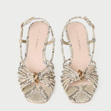 Loeffler Randall - Minna Snake Leather Heeled Sandal