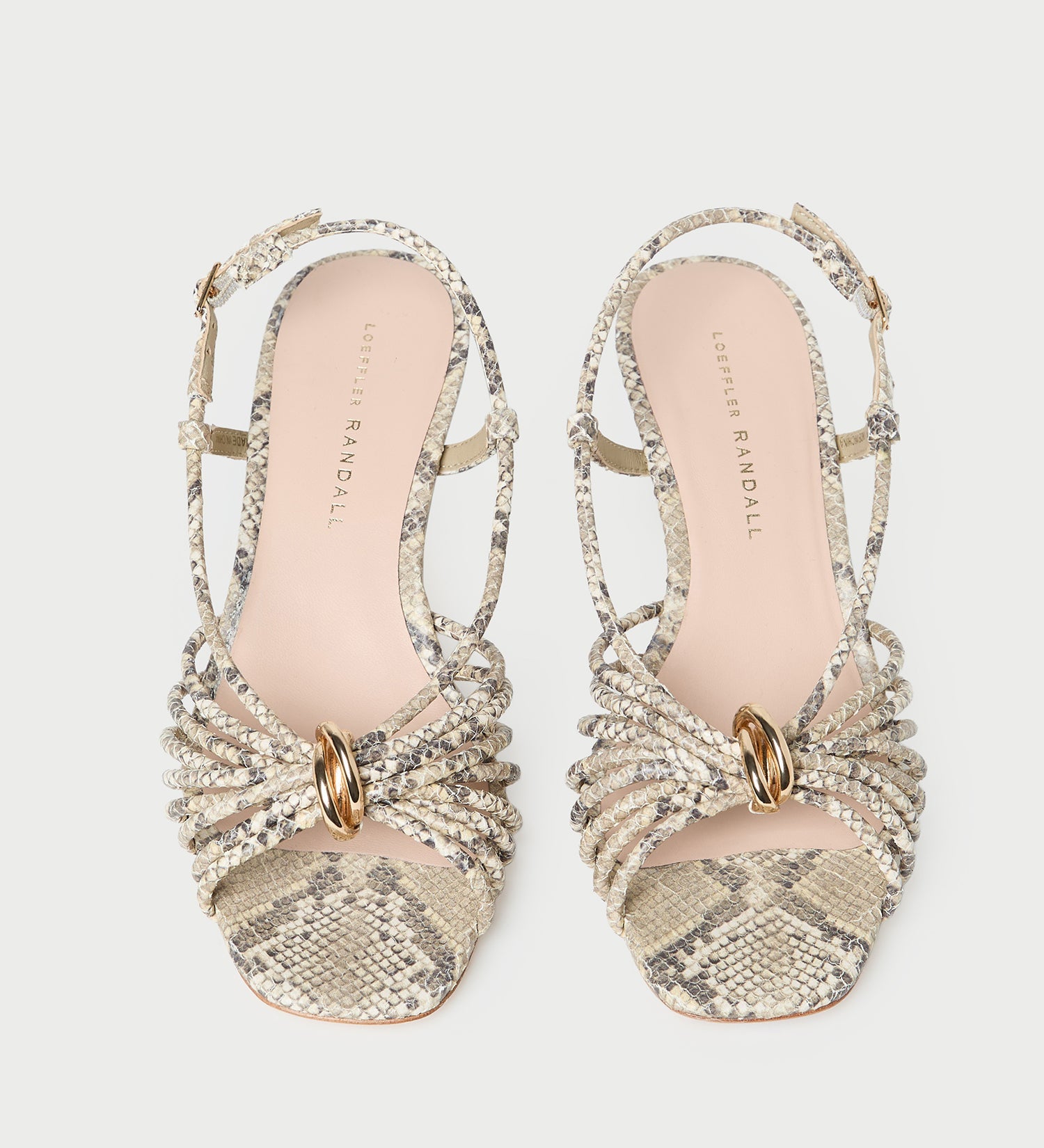 Loeffler Randall - Minna Snake Leather Heeled Sandal