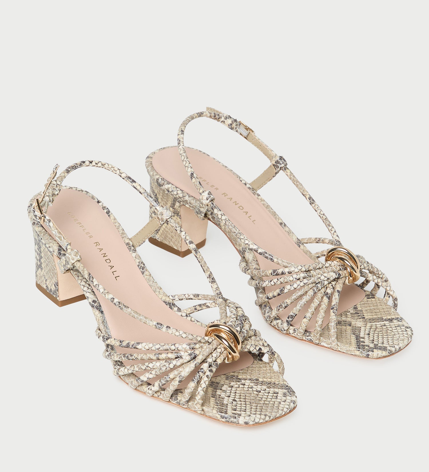 Loeffler Randall - Minna Snake Leather Heeled Sandal