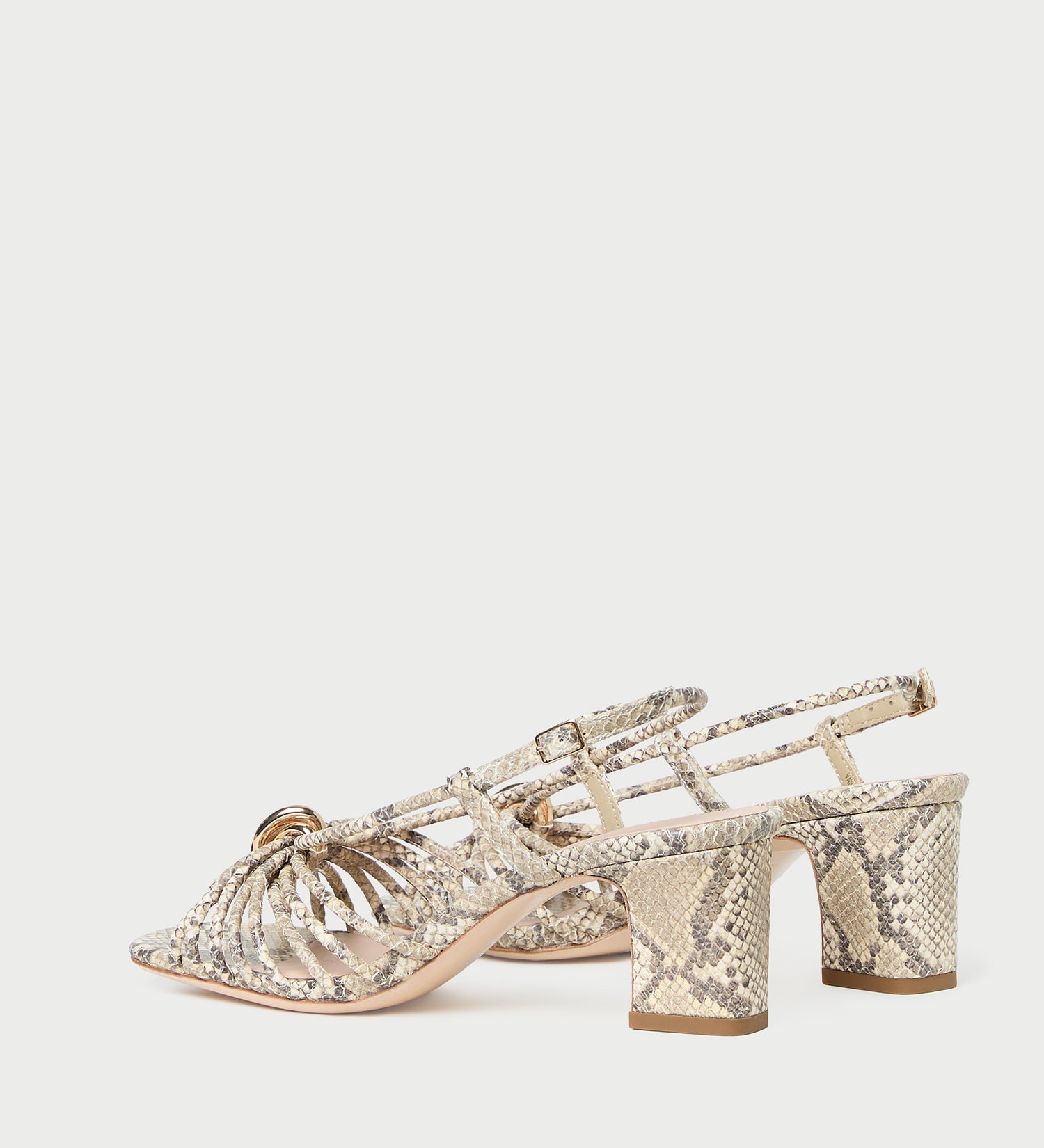 Loeffler Randall - Minna Snake Leather Heeled Sandal