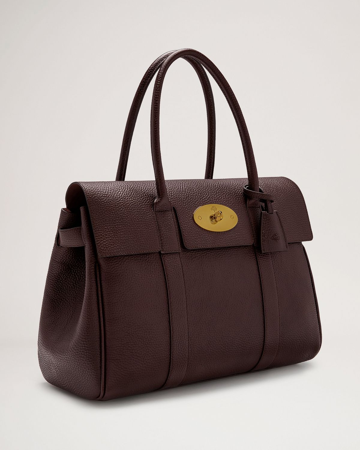 Mulberry Bayswater Oxblood Small Classic Grain — angled view